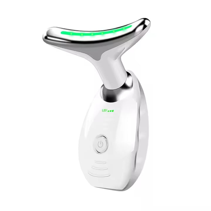 Masajeador de cara, cuello y papada con vibración y LED