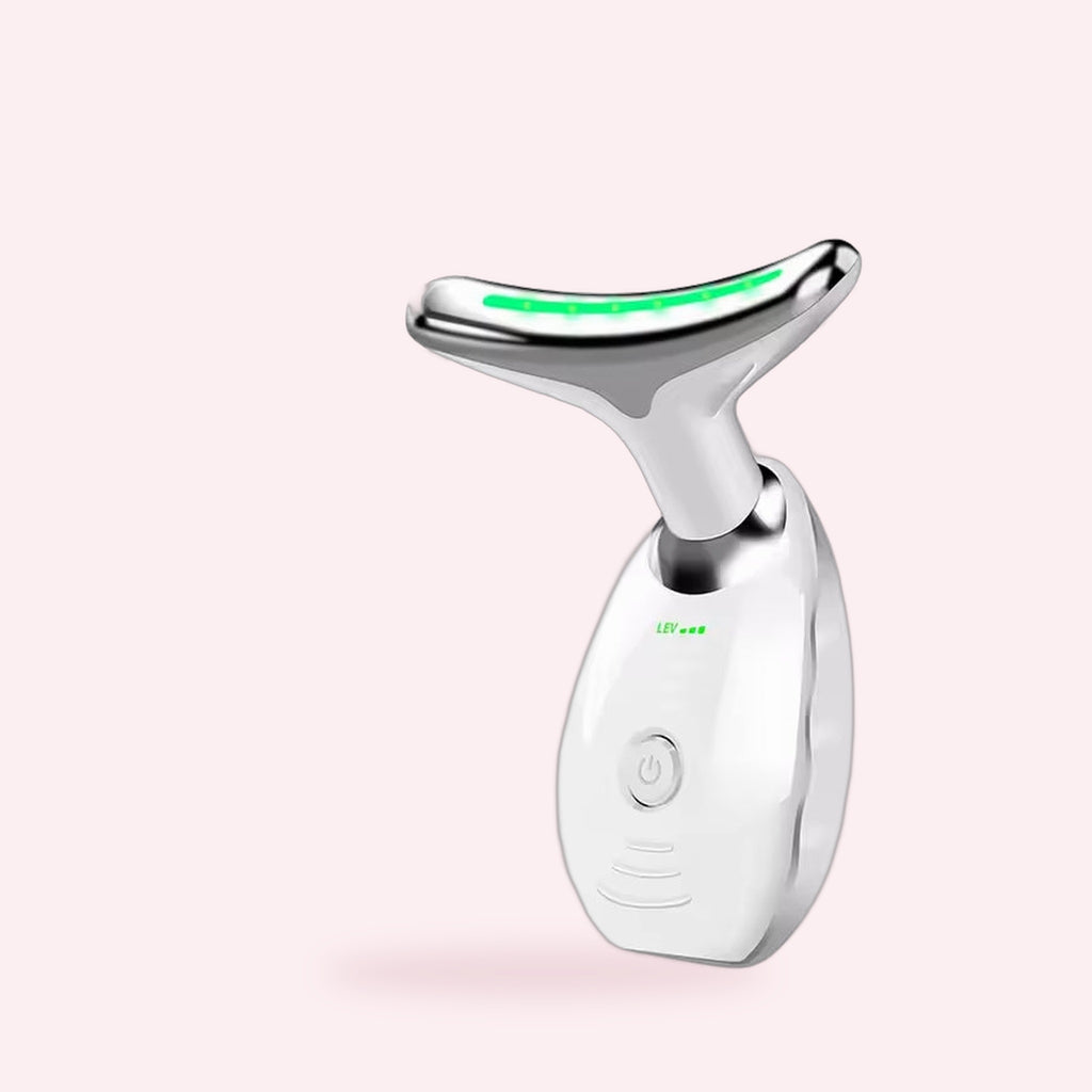 Masajeador de cara, cuello y papada con vibración y LED